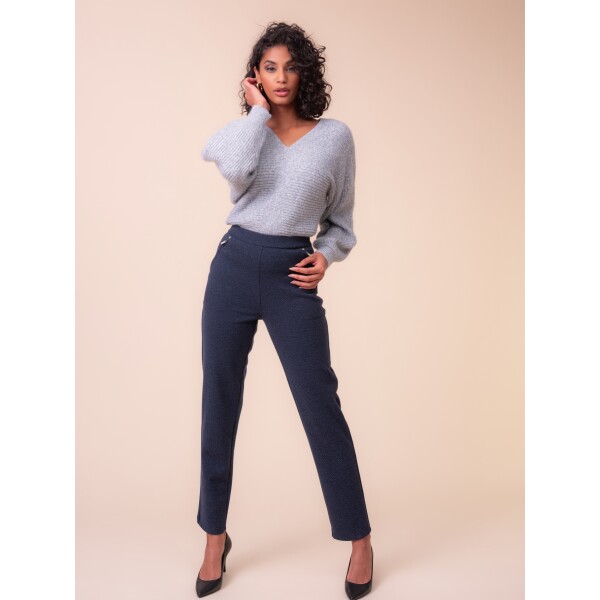 Alison Sheri Tailored Trousers A48350 in Blue with slim ankle leg