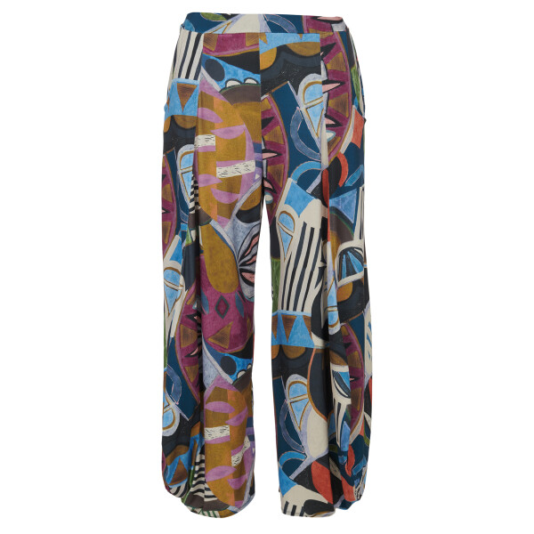 Kozan Jade Pants Klee VG-3911 abstract print wide leg trousers