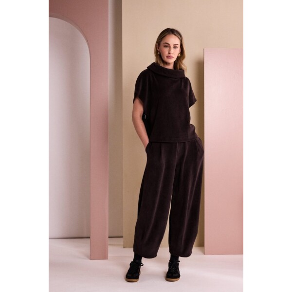 Naya NAW26252 soft cord pull-on trousers with tapered binding hem