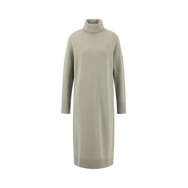Fynch-Hatton Knitted Dress Dusty Green front view in Merino wool