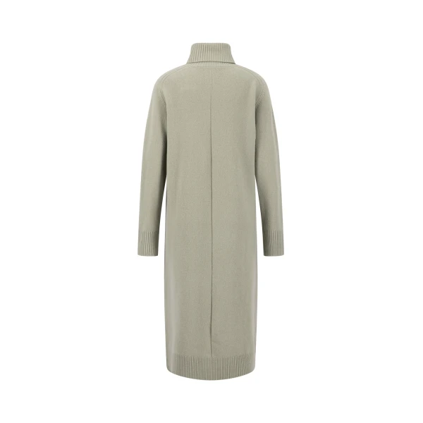 Fynch-Hatton Dusty Green Merino wool knitted dress back view
