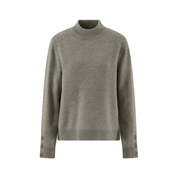 Fynch-Hatton Merino Wool High Neck Sweater front view with button cuffs