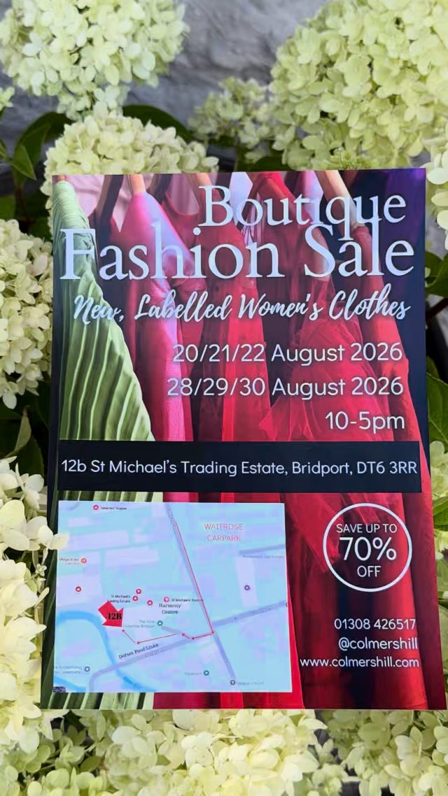With our End of Line clearance saying starting this Thursday 20 August, here's how to find us at the event location.
 
From the Waitrose carpark (Rope Walks), you carry on down St Michael's Lane into Foundry Lane, following the yellow arrow signs marked Boutique Fashion Sale x

@bridport.tic 
#Bridport
#thingstodoinbridport
#Dorsetevents
#thingstodoindorset
#Dorset